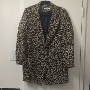 See U Soon Lightweight Leopard Print Woven Jacquard Coat Size 1